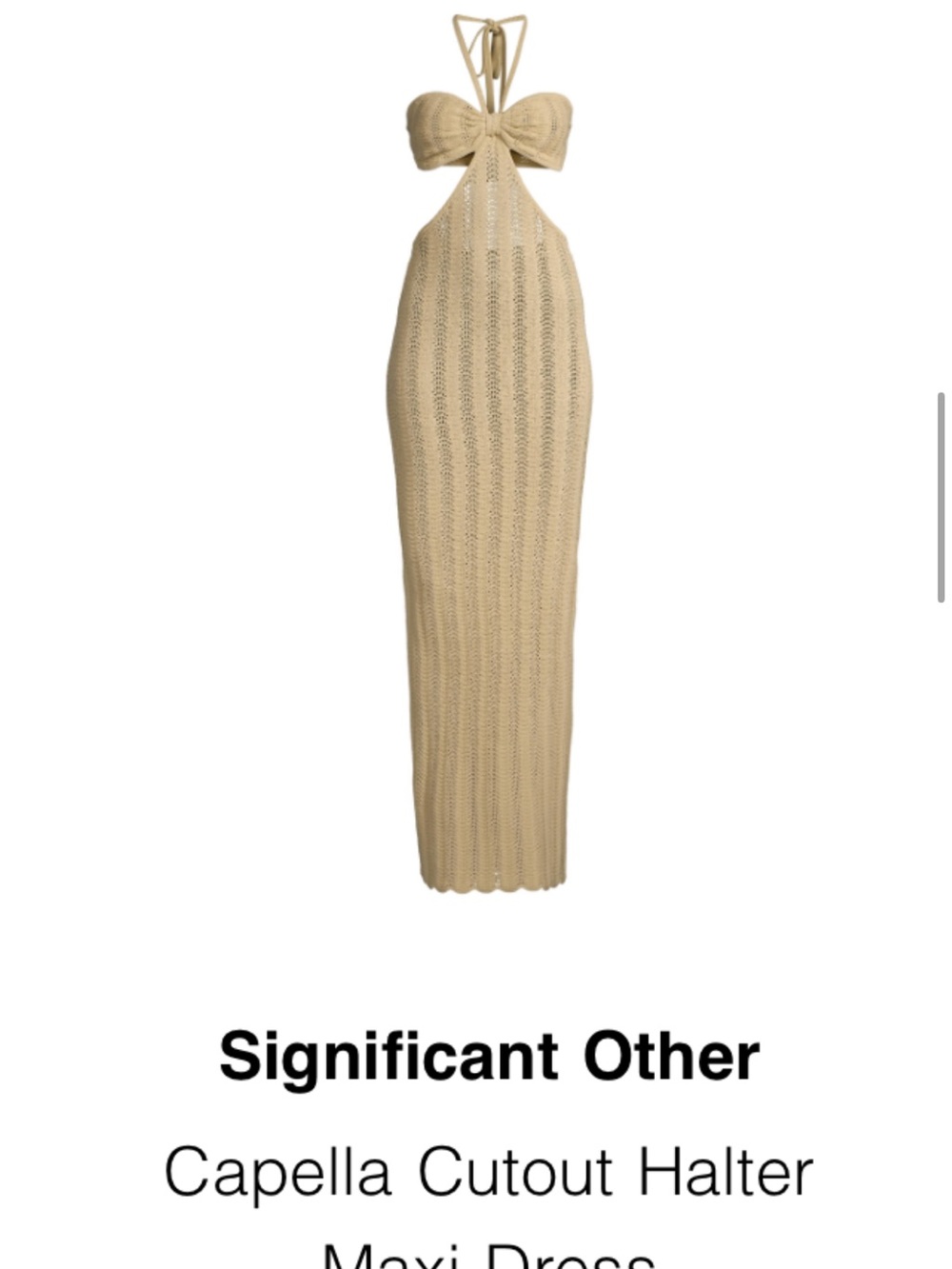 Significant Other Capella Cutout Halter Maxi Dress - Beige